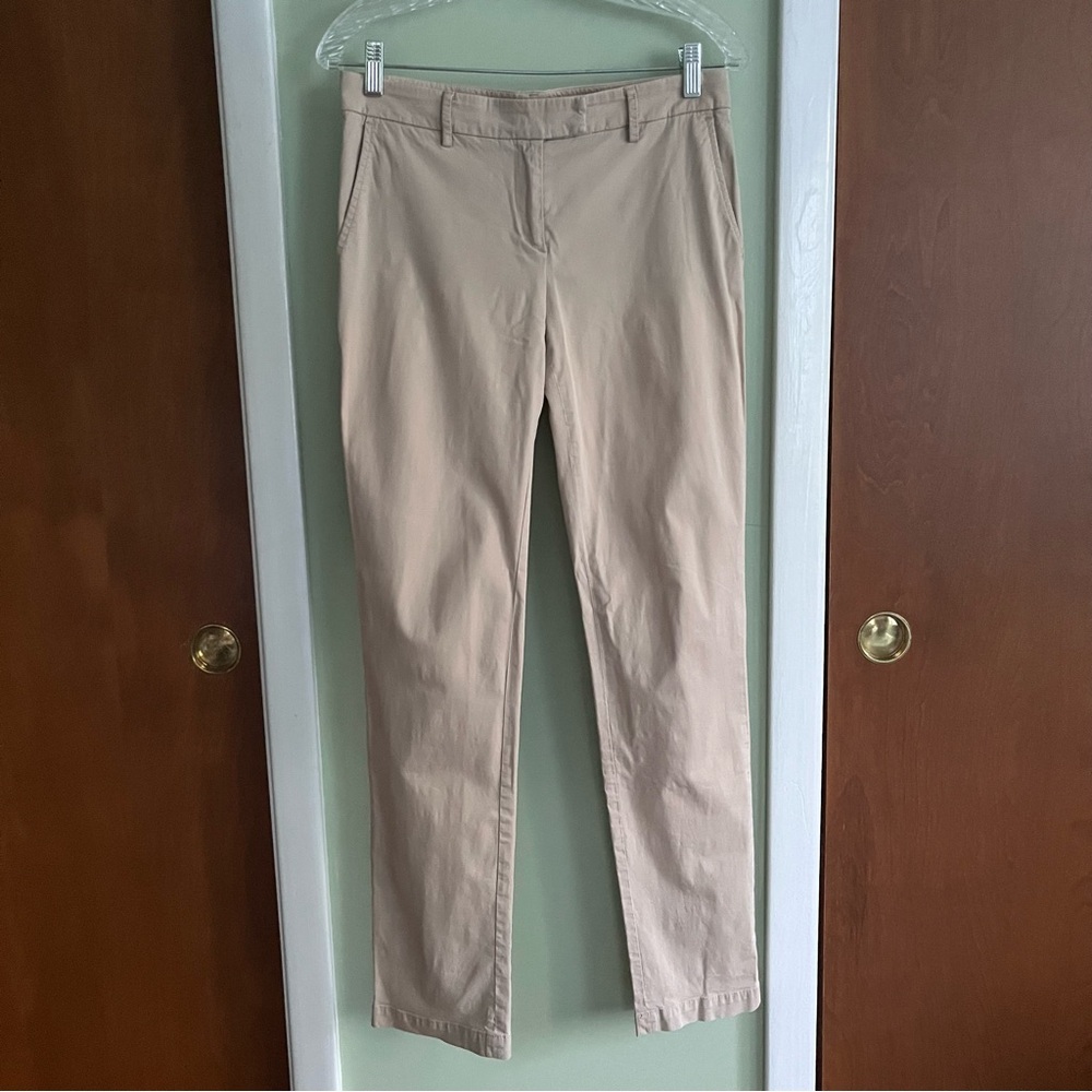Henry Cotton’s Women’s 6 BEIGE khaki stretch chinos 30x31 Straight Leg Slim Fit